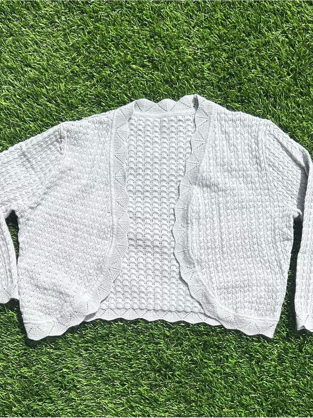 Light Gray Women's Open Front Knit Cardigan Sweater